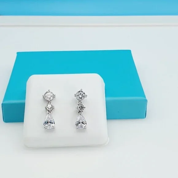 925 Sterling Silver CZ Beautiful Earrings for Women, 1USPAR4248 - Picture 9 of 11